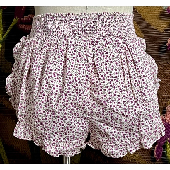 Anthropologie Flannel Ruffle Pajama Shorts S - Picture 6 of 15